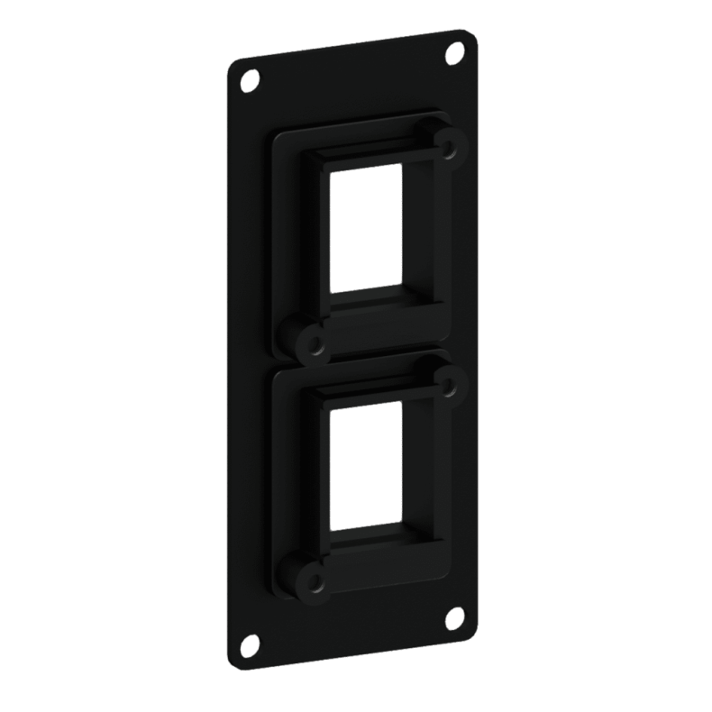 CAYMON CASY107-B CASY 1 space cover plate - 2x Keystone adapter (Sort)