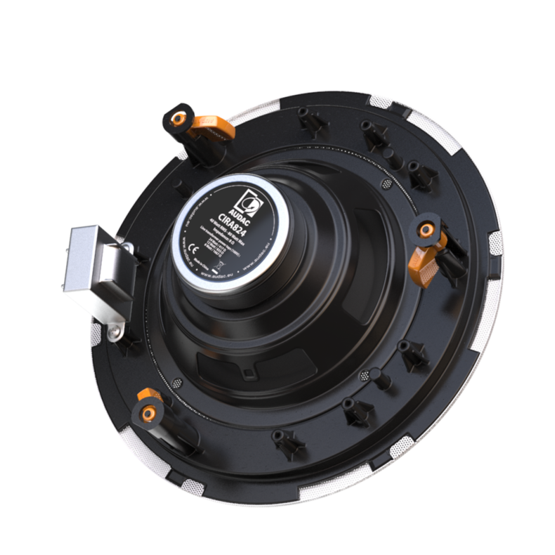 AUDAC CIRA824-W QuickFit&#153; 2-way 8" indbygningshjttaler,TwistFix&#153; grill - 8&#8486; &amp; 24 Watt @ 100V (Hvid)