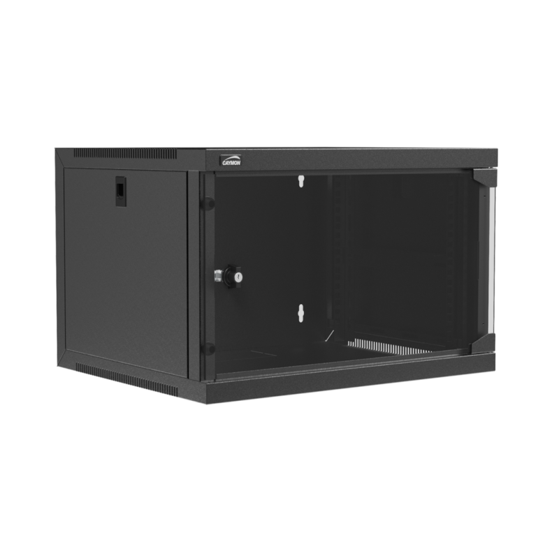 CAYMON EPR406-B 19" wall rack - 6U - 450 mm depth (Sort)