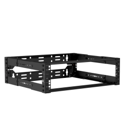 CAYMON OPR303A-B 19" in depth Justerbart open frame rack - 3U - 300 ~ 450mm (Sort)