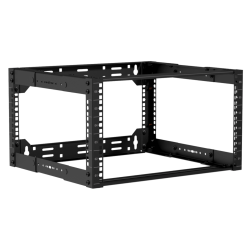 CAYMON OPR306A-B 19" in depth Justerbart open frame rack - 6U - 300 ~ 450mm (Sort)