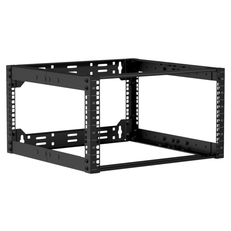 CAYMON OPR506A-B 19" in depth Justerbart open frame rack - 6U - 500 ~ 700 mm (Sort)