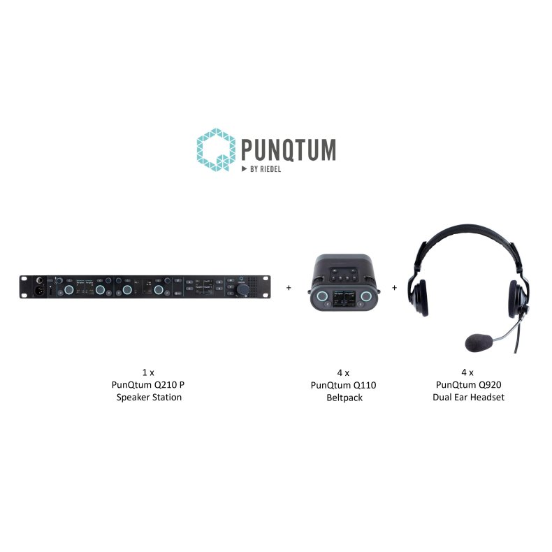 PunQtum Bundle 1 - 4 x Q110 Beltpacks + 1 x Q210 P Speaker Station + 4 x Dual Ear Q925 Headset