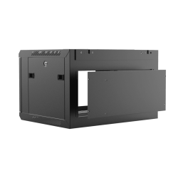 CAYMON WPR406R-B 19&#148; wall mount rack - 6U - 450mm depth - Removable back (Sort)