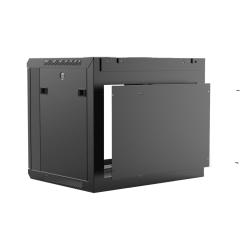 CAYMON WPR409R-B 19&#148; wall mount rack - 9U - 450mm depth - Removable back (Sort)