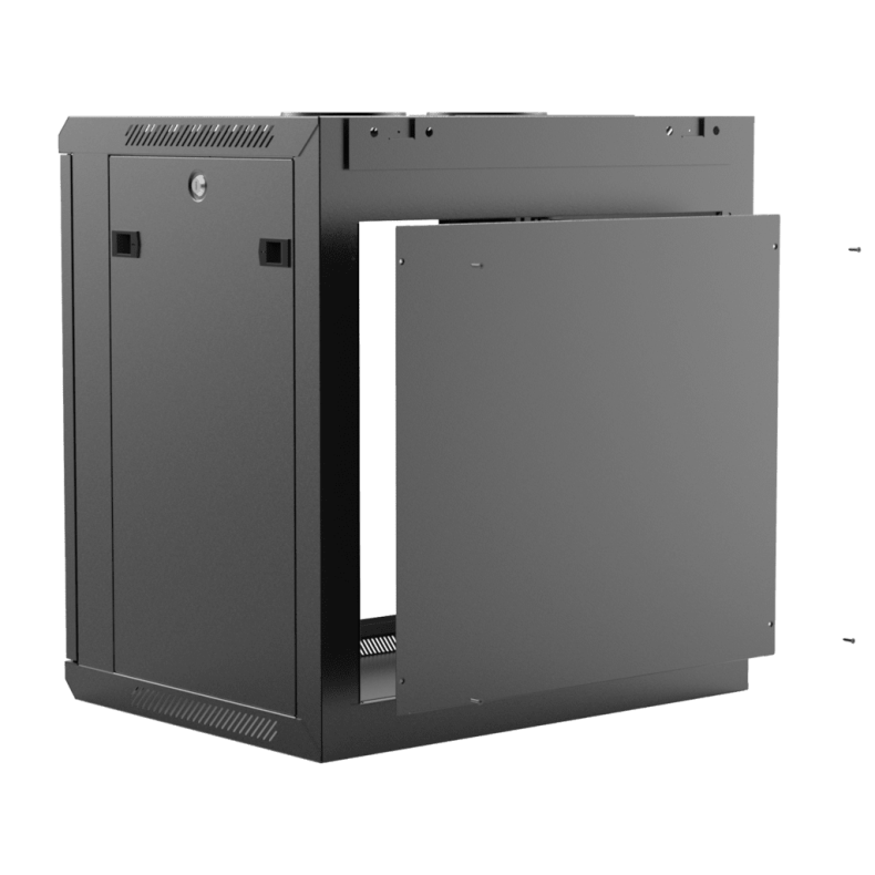 CAYMON WPR412R-B 19&#148; wall mount rack - 12U - 450mm depth - Removable back (Sort)