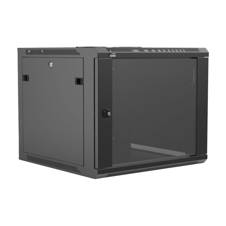 CAYMON WPR609R-B 19&#148; wall mount rack - 9U - 600mm depth - Removable back (Sort)